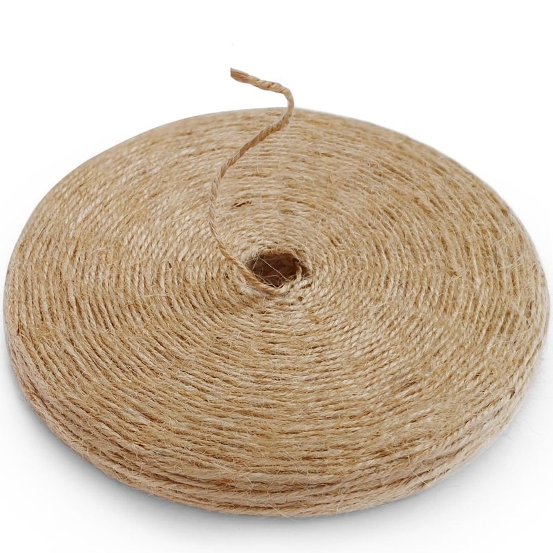 PH PERKHOMY PerkHomy Natural Jute Twine 600 Feet Long Twine String for Crafts Gift Wrapping Packing Gardening Crochet Knitting Macrame Decor (Brown 600feet Flat) - Image 1